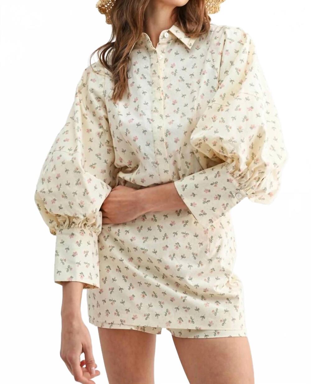 NEW REMINISCENCE linden skort in cream